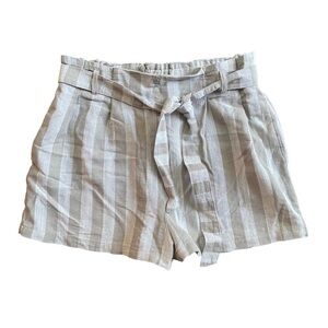 Altar’d State Stripped High Wasted Paper Bag Shorts- Size Medium